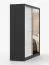 2,3 Meter breiter Schiebetürenschrank / Kleiderschrank mit Spiegel | Weiß / Schwarz | Gorski 69 | 218 x 233 x 61 cm | 3 Türen | 12 Fächer | Zweifarbig