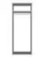 Drehtürenschrank / Kleiderschrank | Weiß Hochglanz | Doppelflügeltüren | 199 x 80 x 51 cm | 2 Fächer |  Einfarbiges Minimal-Design | dünne Griffe
