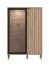 Vitrine mit sieben Fächer Zvesdara 05, eine Glastür, modernes Design Farbe: Eiche Artisan / Schwarz, Maße: 137,5 x 93 x 40 cm, Griffe: Metall