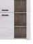 Kommode zwei Türen Zemun 04, acht Fächer, 1 Meter breit, Farbe: Eiche Grau / Eiche Weiß, ABS, Maße: 146,5 x 100 x 36,5 cm, einfaches und modernes Design