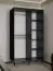 Dunkler Schiebetürenschrank mit einer Spiegeltür Jotunheimen 16, Farbe: Schwarz - Abmessungen: 208 x 120,5 x 62 cm (H x B x T)