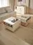 Couchtisch auf vier Rollen | 1 offenes Fach | 1 Schublade | Farbe: Eiche / Beige | Soft-Close-Funktion | Push-to-open Funktion | für Wohnzimmer