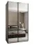 Kleiderschrank / Schiebetürenschrank | Spiegel | 245,5 x 140 x 64 cm | Farbe: Kaschmir | 2 Schiebetüren | 2 Kleiderstangen | Soft-Close | 6 Fächer