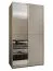 Kleiderschrank / Schiebetürenschrank | 6 Fächer | Farbe: Kaschmir | Soft-Close | Spiegel | 2 Kleiderstangen | 2 Schiebetüren | 245,5 x 130 x 64 cm