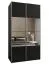 Kleiderschrank / Schiebetürenschrank | Farbe: Schwarz | 245,5 x 140 x 64 cm | 6 Fächer | 2 Schiebetüren | 2 Kleiderstangen | Soft-Close | Spiegel