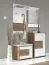 Schuhschrank  Manase 11, Farbe: Eiche Braun / Weiß Hochglanz - 94 x 63 x 36 cm (H x B x T)