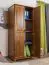 Kleiderschrank Kiefer Vollholz massiv Eichefarben 008 - Abmessung 190 x 80 x 60 cm (H x B x T)