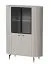 Vitrine Annelin 01 in Kaschmir, 155 x 112 x 40 cm, optionale LED-Beleuchtung am Glaseinlegeboden möglich, 4 Türen, Soft-Close System, 4 Fächer
