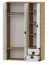 Jugendzimmer - Drehtürenschrank / Kleiderschrank Garian 04, Farbe: Eiche / Weiß / Grau - Abmessungen: 191 x 120 x 50 cm (H x B x T)