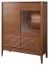 Vitrine mit Glastür rechts Gorica 05, in Eiche Rustikal, 140 x 111 x 45 cm, mit LED-Beleuchtung, Soft Close System, teilmassiv, Antisol-Glas Bronze