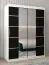 150 cm breiter Kleiderschrank mit 2 Türen | 5 Fächer | Farbe: Weiß / Schwarz Abbildung