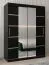 150 cm breiter Kleiderschrank mit 2 Türen | 5 Fächer | Farbe: Schwarz Abbildung