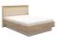 Doppelbett mit gepolsterten Kopfteil Irigo 04, Farbe: Eiche Artisan / Kaschmir, ABS-Kantenschutz, Polsterung: Beige, Liegefläche: 160 x 200 cm