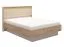 Doppelbett mit gepolsterten Kopfteil Irigo 04, Farbe: Eiche Artisan / Kaschmir, ABS-Kantenschutz, Polsterung: Beige, Liegefläche: 160 x 200 cm