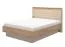 Doppelbett mit gepolsterten Kopfteil Irigo 04, Farbe: Eiche Artisan / Kaschmir, ABS-Kantenschutz, Polsterung: Beige, Liegefläche: 160 x 200 cm