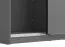 Grauer Schiebetürenschrank mit einer Kleiderstange Kule 02, Kleiderschrank, Farbe: Graphitgrau, sechs Fächer, Maße: 210 x 179 x 62,5 cm, modernes Design