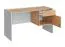 Schreibtisch mit Stauraum Susort 04, Farbe: Eiche Artisan / Grau, 78 x 134 x 57 cm, matte Front, 1 Tür, 1 Schublade, 1 Fach, elegante Griffe