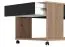 Wohnzimmer Komplett - Set A Zvesdara, 6-teilig, Farbe: Eiche Artisan / Schwarz, zwei Vitrinen, ein TV-Schrank, ein Wandregal, eine Kommode, ein Couchtisch, ABS-Kanten