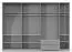 Drehtürenschrank / Kleiderschrank mit LED-Rahmen Siumu 37, Farbe: Weiß / Weiß Hochglanz - 226 x 322 x 60 cm (H x B x T)