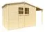 Gerätehaus Karben 04 mit Anbaudach, Naturbelassen - 18 mm Elementgartenhaus, Nutzfläche: 8,52 m², Satteldach