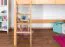 Hochbett für Kinder 120 x 200 cm | Massivholz: Buche | Natur Lackiert | umbaubar in Einzelbett | Premium-Qualität | inkl. Rollrost Abbildung