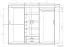 200 cm breiter Kleiderschrank mit 4 Türen, 5 Fächern und 2 Schubladen | Farbe: Sonoma Eiche | Tiefe: 62 cm Abbildung