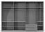 Kleiderschrank | 7 Drehtüren | 2 Schubladen | 10 Fächer | mit 4 Kleiderstangen | 317 cm breit | Farbe: Weiß Abbildung