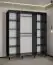 Schiebetürenschrank mit zwei Kleiderstangen Jotunheimen 80, Farbe: Schwarz - Abmessungen: 208 x 180,5 x 62 cm (H x B x T)