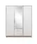 Drehtürenschrank / Kleiderschrank Hannut 12, Farbe: Weiß / Eiche - Abmessungen: 190 x 150 x 56 cm (H x B x T)
