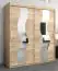 Schiebetürenschrank / Kleiderschrank Hacho 04 mit Spiegel, Farbe: Eiche Sonoma - Abmessungen: 200 x 180 x 62 cm ( H x B x T)