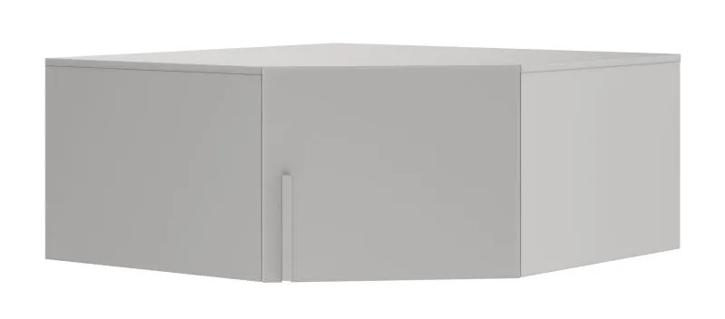 Schrankaufsatz für Eckkleiderschrank Edegem 04 | Farbe: Platingrau | 1 Tür | 1 Fach | ABS-Kanten | 95 x 95 x 40 cm