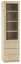 Vitrine Kiunga 12, Farbe: Buche / Weiß - Abmessungen: 200 x 52 x 40 cm (H x B x T)