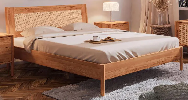 Doppelbett Wellsford 02 Kernbuche massiv geölt - Liegefläche: 180 x 200 cm (B x L)
