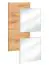 Modernes Wandpaneel mit Spiegel Pollestad 02, Farbe: Eiche Wotan / Weiß - Abmessungen: 160 x 100 x 30 cm (H x B x T), mit einer Schublade