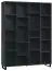 Regal Chiflero 25, Farbe: Schwarz - Abmessungen: 195 x 149 x 38 cm (H x B x T)