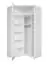 Drehtürenschrank / Eckkleiderschrank Messini 06, Farbe: Weiß / Weiß Hochglanz - Abmessungen: 198 x 117 x 117 cm (H x B x T)