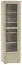 Schmale Vitrine mit 5 Fächern Kainanto 09, Farbe: Eiche / Grau, 2 Türen, 4 Holzeinlegeböden, Maße: 205 x 56 x 41 cm, Griffe: Metall