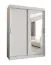 Kleiderschrank Aletschhorn 10, 1,5 Meter breit, Farbe: Weiß, eine Spiegeltür, Aluminiumschienen, fünf Fächer, Schiebetürenschrank, zwei Kleiderstangen