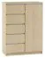 Kommode Kiunga 03, Farbe: Buche / Weiß - Abmessungen: 112 x 82 x 40 cm (H x B x T)
