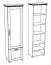 Schrank Cuenca 07, Farbe: Eiche / Weiß - Abmessungen: 209 x 60 x 39 cm (H x B x T)