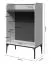 Vitrine mit Soft Close System und LED-Beleuchtung | in Creme | 2 Glastüren | 2 Glaseinlegeböden | 124 x 81 x 43 cm | Metallbeine