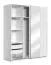 Schiebetürenschrank / Kleiderschrank Sabadell 10, Farbe: Weiß / Weiß Hochglanz - 222 x 179 x 64 cm (H x B x T)