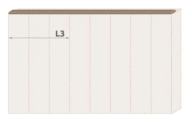 Oberer Rahmen für Drehtürenschrank / Kleiderschrank Gataivai und Anbaumodule, Farbe: Walnuss - Breite: 137 cm