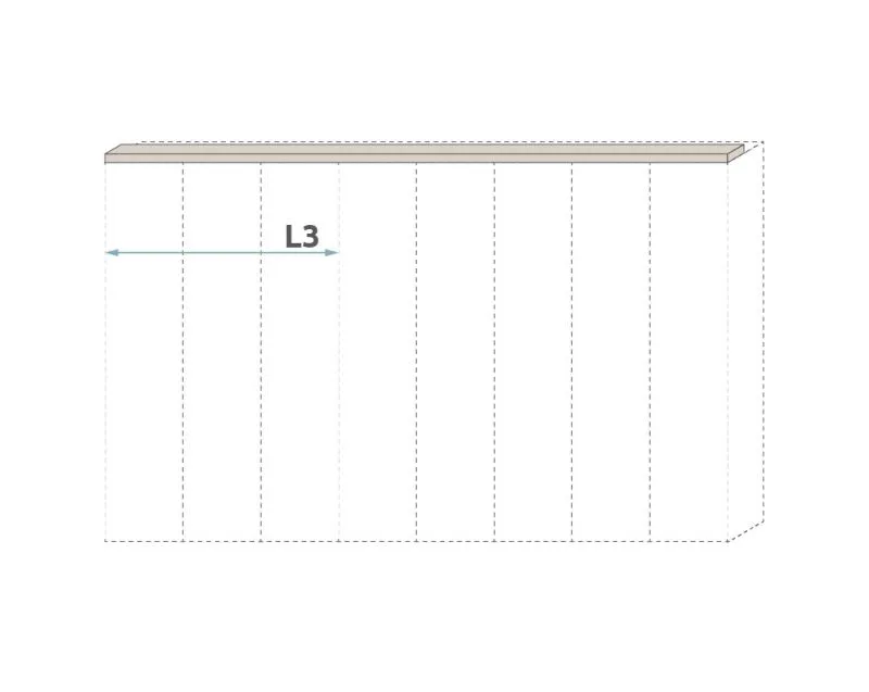 Oberer LED-Rahmen für Drehtürenschrank / Kleiderschrank Neiafu und Anbaumodule, Farbe: Kaschmir, Breite: 137 cm