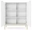Wohnzimmer Komplett - Set I Worthing, 4-teilig, Farbe: Weiß / Gold