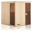 Elementsauna Kawir 68 mm mit 1 Sichtfenster und Dachkranz - Außenmaße (B x T x H): 244 x 244 x 199 cm