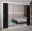 250 cm breiter Kleiderschrank mit 10 Fächern und 3 Türen | Farbe: Weiß / Schwarz Abbildung