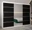 250 cm breiter Kleiderschrank mit 10 Fächern und 3 Türen | Farbe: Weiß / Schwarz Abbildung