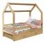 Kinderbett 80 x 160 cm | Massivholz: Kiefer | Natur Lackiert Abbildung