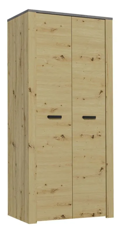91 cm breiter Kleiderschrank mit 2 Türen | Farbe: Eiche Abbildung